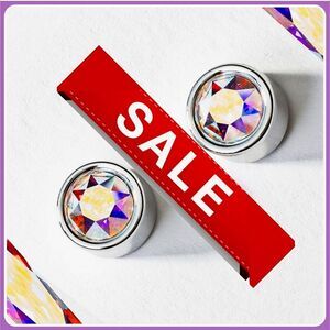 #Touchstone Crystal #AuroreBoreale Ice Earrings Rhodium Plated #NIB #NWT